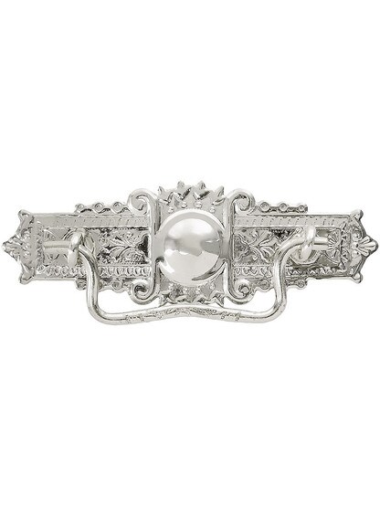 Renaissance-Revival Brass Bail Pull ‚Äì 3‚Äù Center-to-Center in Polished Nickel.